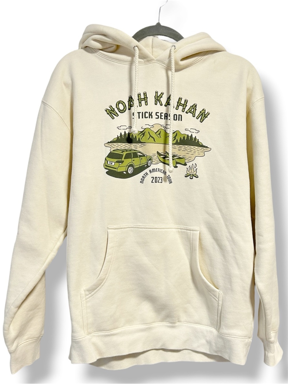 Noah Kahan Stick Season Tour Merch Hoodie Sweatshirt Medium Cream 2023 Concert